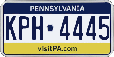 PA license plate KPH4445