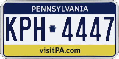 PA license plate KPH4447