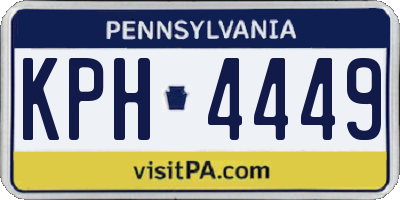 PA license plate KPH4449