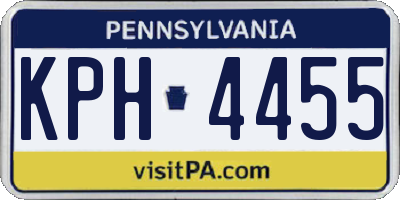PA license plate KPH4455