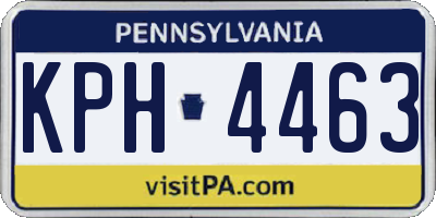 PA license plate KPH4463