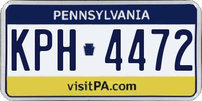 PA license plate KPH4472