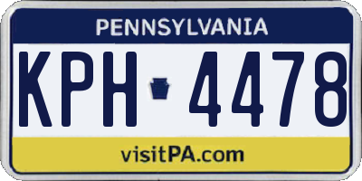 PA license plate KPH4478