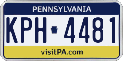 PA license plate KPH4481