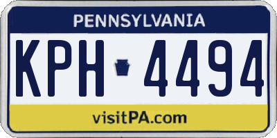 PA license plate KPH4494
