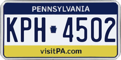 PA license plate KPH4502