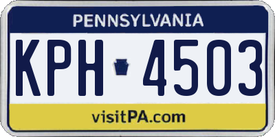 PA license plate KPH4503