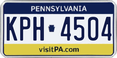 PA license plate KPH4504
