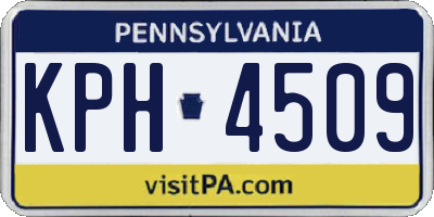 PA license plate KPH4509