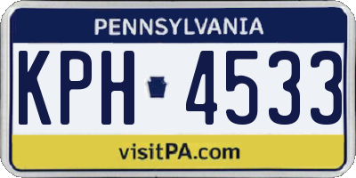 PA license plate KPH4533