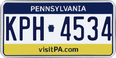 PA license plate KPH4534