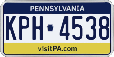 PA license plate KPH4538