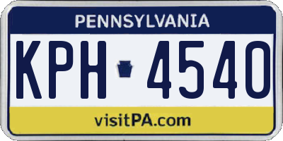 PA license plate KPH4540