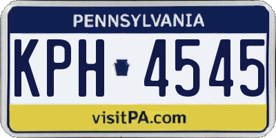 PA license plate KPH4545