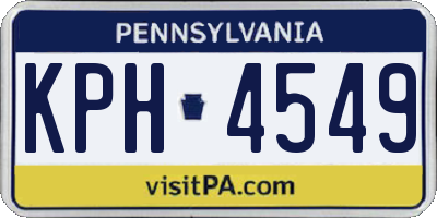 PA license plate KPH4549