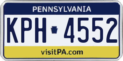 PA license plate KPH4552