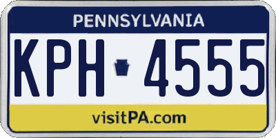 PA license plate KPH4555