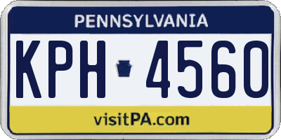 PA license plate KPH4560