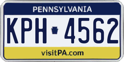 PA license plate KPH4562