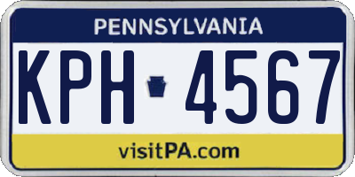 PA license plate KPH4567