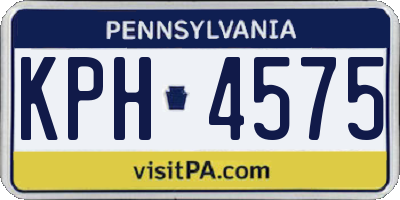 PA license plate KPH4575