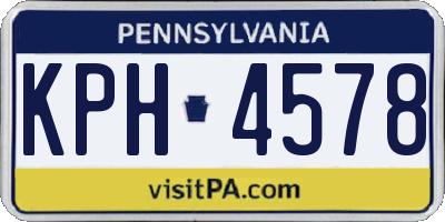 PA license plate KPH4578