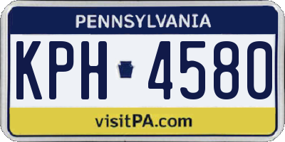 PA license plate KPH4580