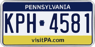 PA license plate KPH4581