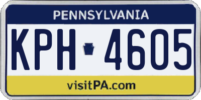PA license plate KPH4605