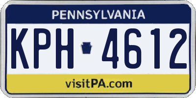 PA license plate KPH4612