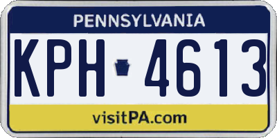 PA license plate KPH4613