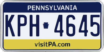 PA license plate KPH4645