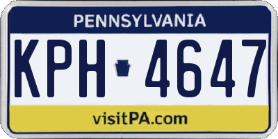 PA license plate KPH4647