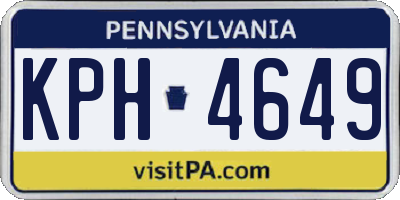 PA license plate KPH4649