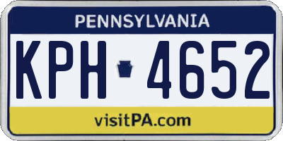 PA license plate KPH4652