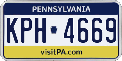 PA license plate KPH4669