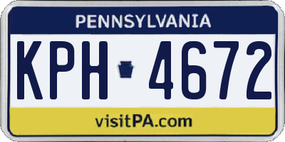 PA license plate KPH4672