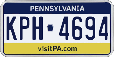 PA license plate KPH4694