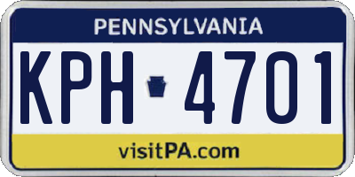 PA license plate KPH4701