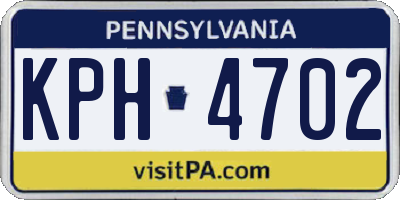 PA license plate KPH4702