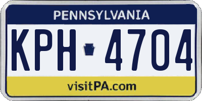 PA license plate KPH4704