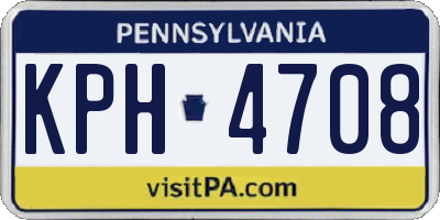 PA license plate KPH4708