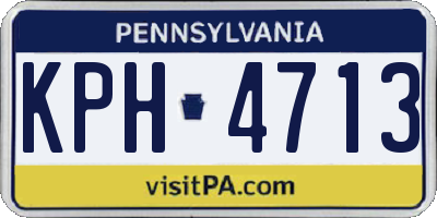 PA license plate KPH4713