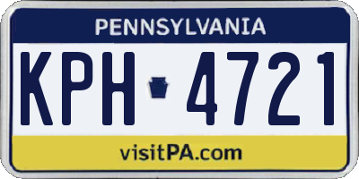 PA license plate KPH4721