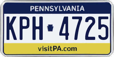 PA license plate KPH4725