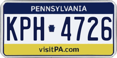 PA license plate KPH4726