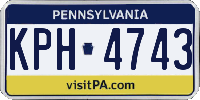 PA license plate KPH4743