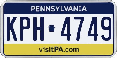 PA license plate KPH4749