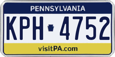 PA license plate KPH4752