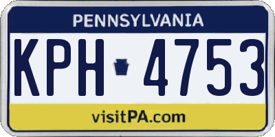 PA license plate KPH4753
